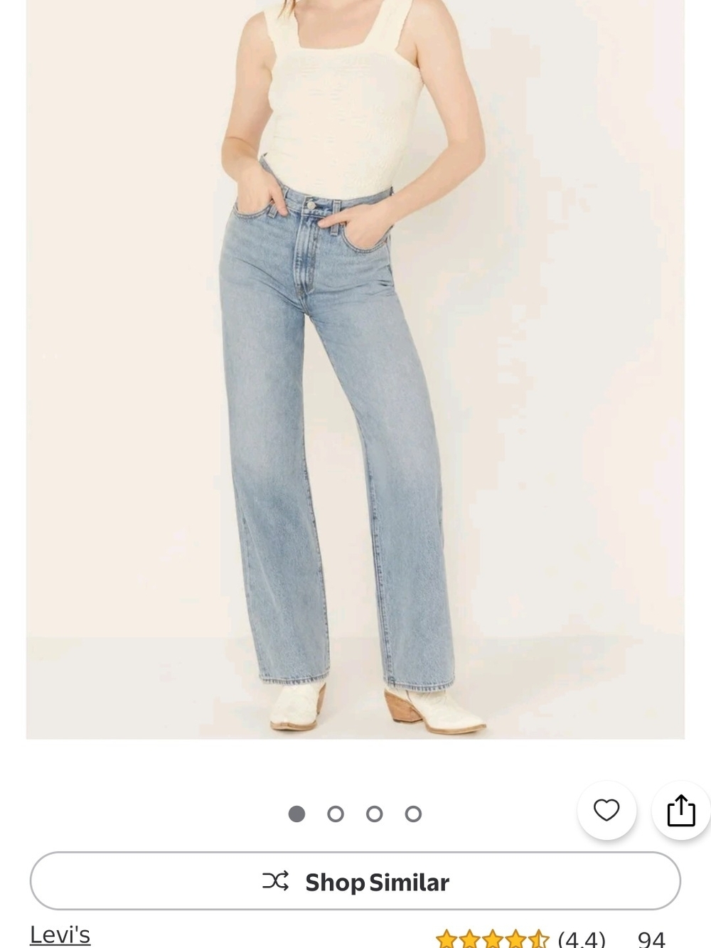 Levi's Light Blue Ribcage Wide-Leg Jeans